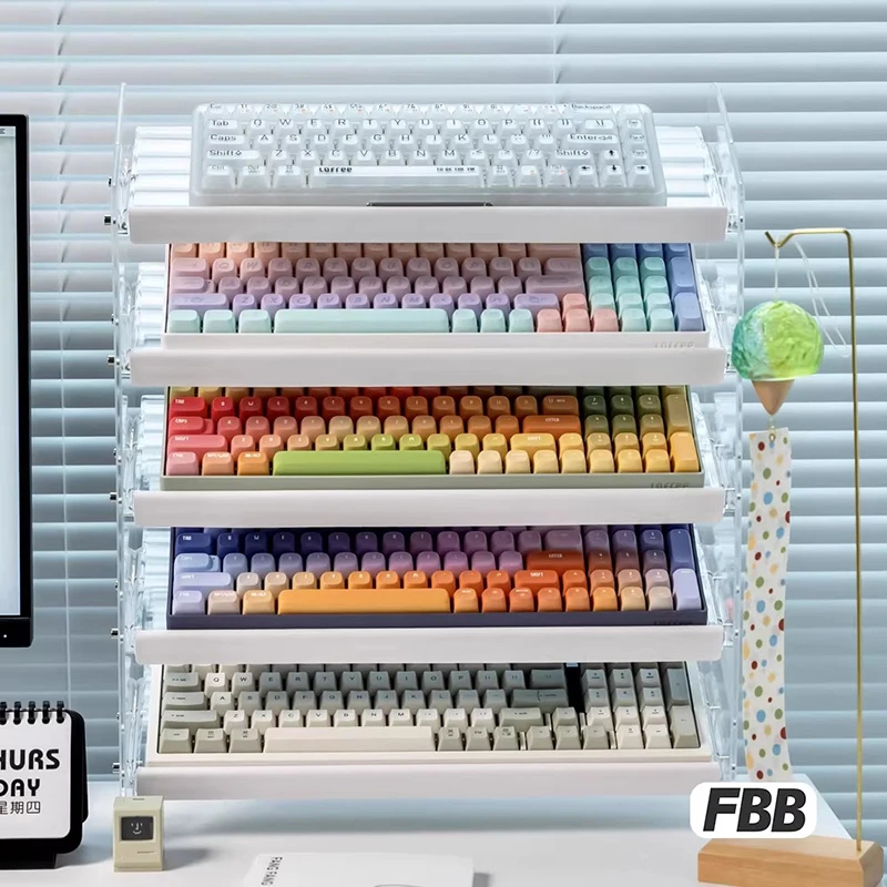 FBB لوحات المفاتيح عرض موقف رفوف التخزين الاكريليك الكمبيوتر الألعاب الميكانيكية لوحة المفاتيح الرف المنظم الرف 3/4/5 طبقات