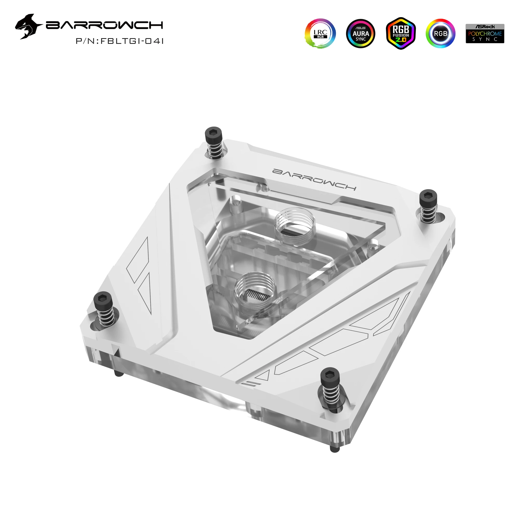 BARROWCH CPU Water Block For INTEL LGA 115X/X99/X299/1700/1200 Processor Platform Cooler,White,Black,FBLTGI-04I