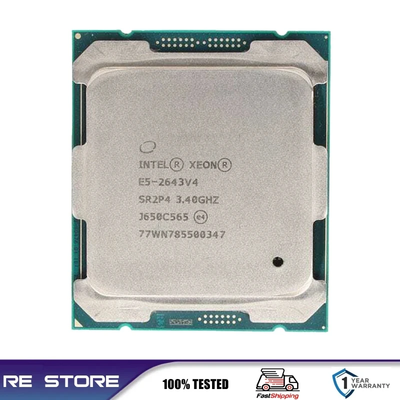 معالج خادم Intel Xeon E5 2643 V4 2643V4 3.4Ghz 6 Core LGA 2011-3