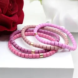 2023 New Multi-color Elastic Fashion Bead Enamel Bracelet Suitable for Men and Women. Couples Simple Jewelry Accessories