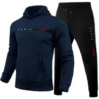 High Quality Men's Home Outdoor Comfortable Warm SportswearMale Casual Tracksuit 2pcs Set Urban Fashion Hoodies and Sweatpants