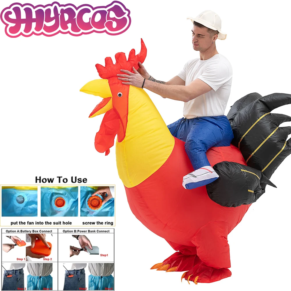 

Large Adult Fancy Inflatable cock chicken Cartoon character Mascot Costume Advertising Ceremony Dress Party Animal carnival prop