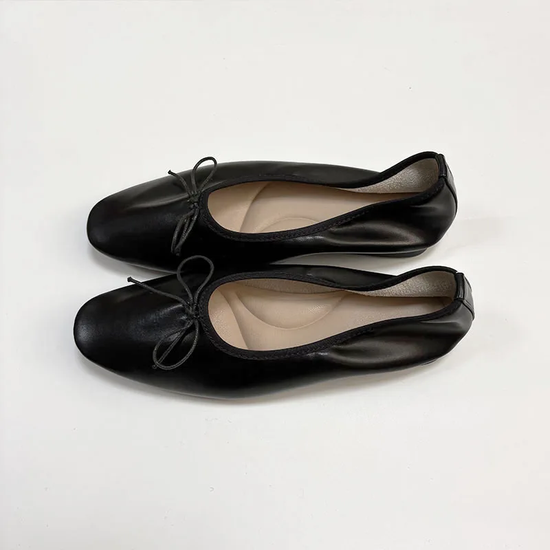 Plus Size 43 Modische Weiche Slip-On Schuhe für Damen, Lässige Ballerinas mit Schleifenknoten, Damen Tanzschuhe, Neu – Detail 5