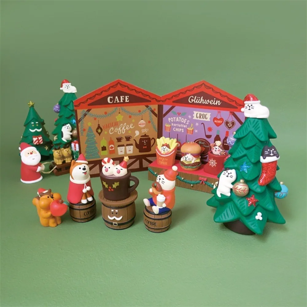 New Japanese Christmas Ornaments Coffee Santa Claus Cake Decoration Doughnut Sweet Cone Desktop Decorations Garden Accessories