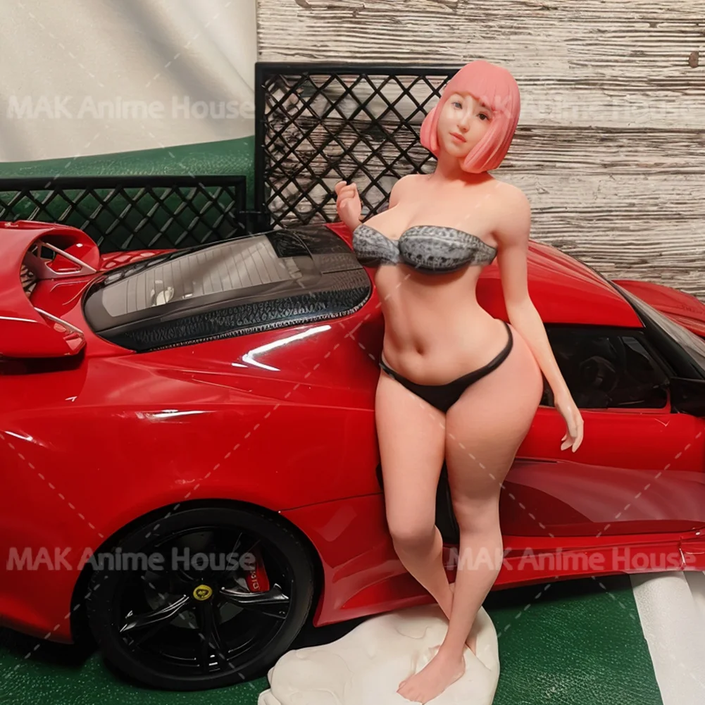 

Exquisite Facial Painted 1/64 1/43 1/18 Sexy And Voluptuous Beauty With Pink Hair Figure Hyperrealism Model Scene Creative Toys
