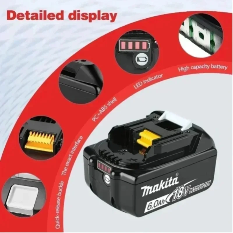 Makita Original Wiederaufladbare Lithium-Batterie BL1840BL1830B BL1830B BL1830B BL1830B Makita 5Ah 6Ah 18V Elektrowerkzeug-Batterie