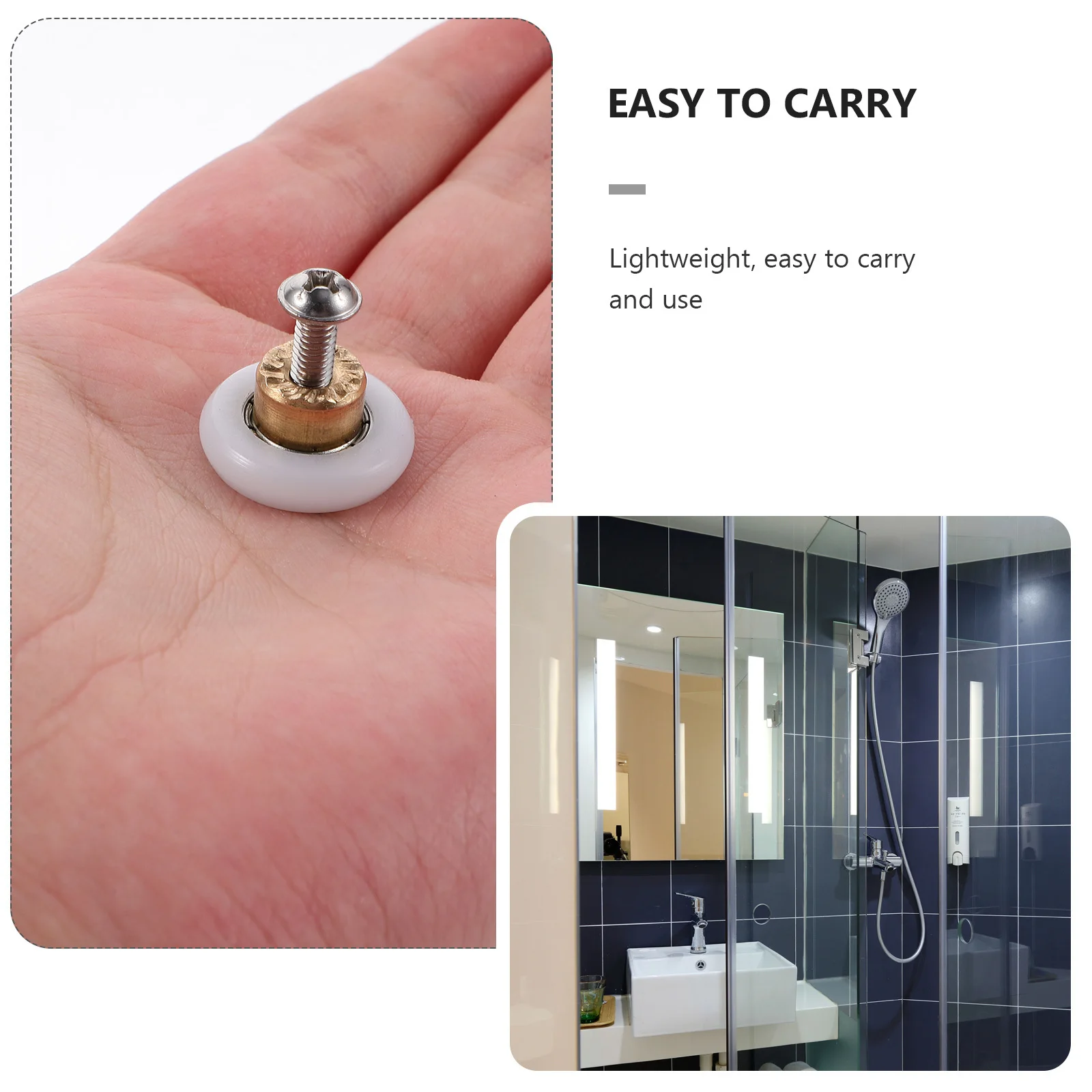 

4Pcs Shower Door Rollers Sliding Glass Door Runners Replacement Hardware Smooth Low Noise Durable Rust Resistant Wear Resistant