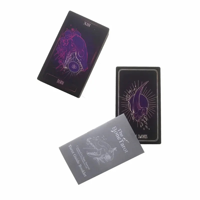 Hot sales 12-7 CM Deck: The Bone Tarot Oracle Card Fate Divination Prophecy Card Family Party Game Toy Tarot Brochure Guide