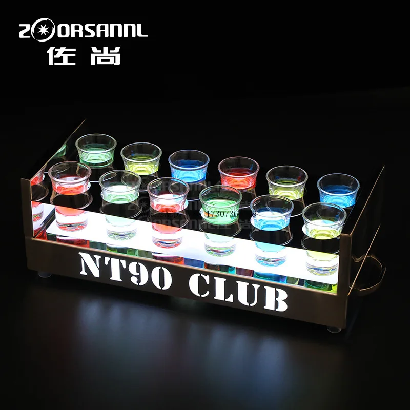 

the new LED luminous cocktail rack, elastic cup, foreign wine cup holder, bar KTV stainless steel one cup holder