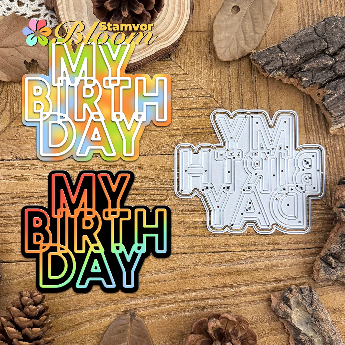 Original Schichten Geburtstag Worte Titel MEIN GEBURTSTAG Metall Stanzformen Scrapbooking Dekorative Prägung