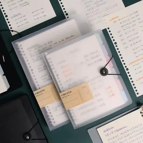 노트북 바인더 루즈 리프 노트북 쉘, DIY 바인더 투명 A4 파일 폴더 커버, 내부 커버 A5, B5, A4, 8 홀