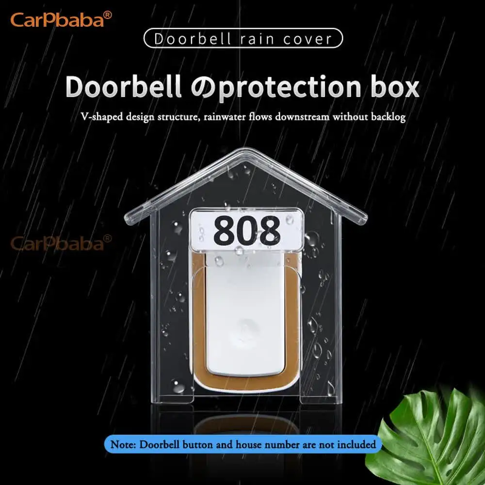 Waterproof Cover Smart Home Wireless Doorbell Rain CoverDoorbell Ring Chime Button Transparent Waterproof Home Waterproof Shell
