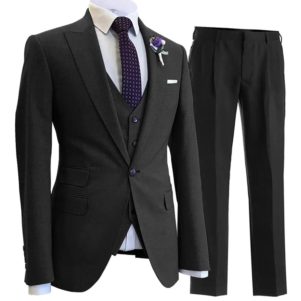 

Commercial affairs style Slim Fit Men's Suits Blazers For Wedding Business Casual Pants Cropped Trousers Casual Suits