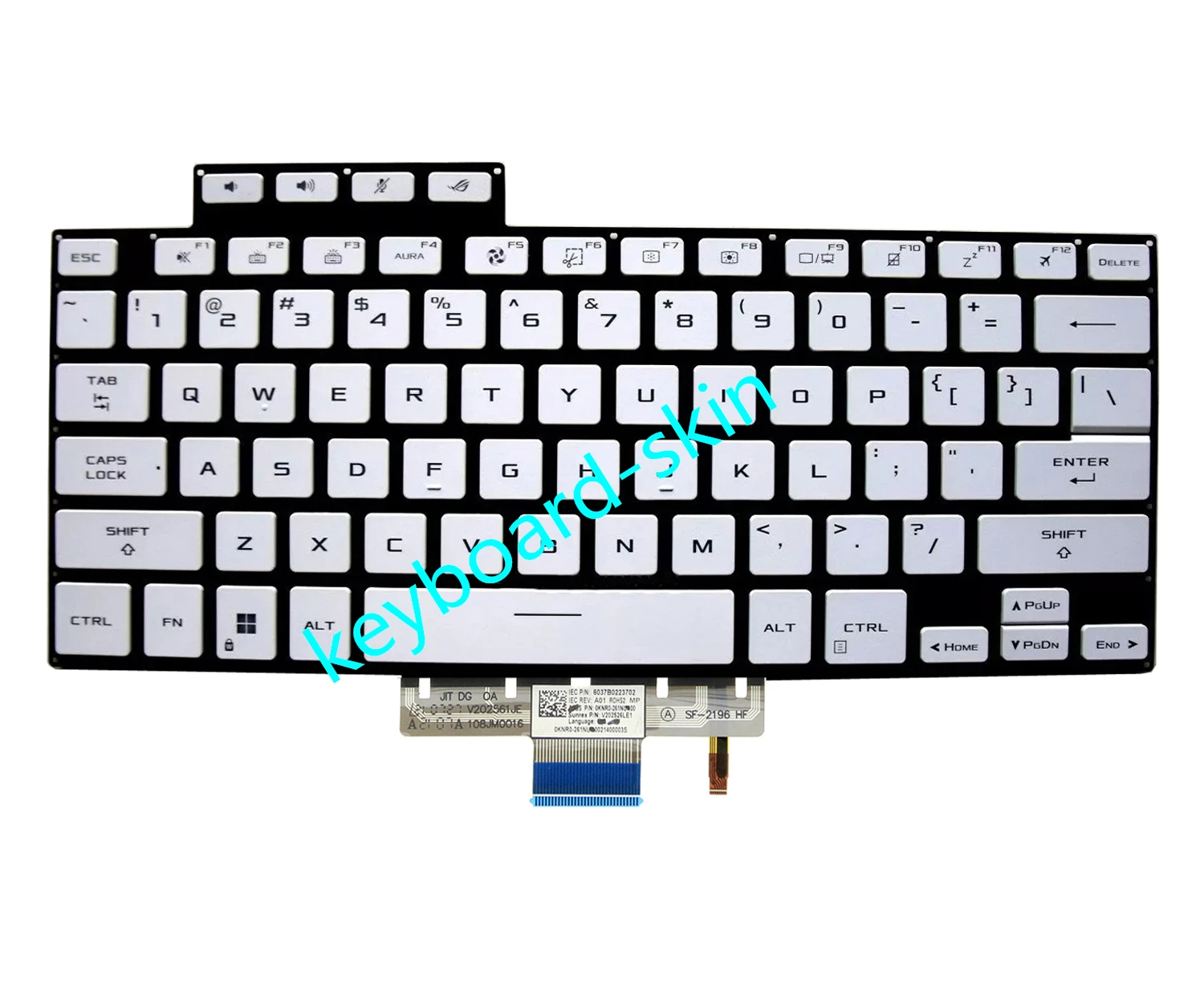 New white US Backlit No-Palmrest Keyboard For ASUS ROG Zephyrus G15 GA503 G16 M16 GU603 GU603H GA503QR GA503R GU603H laptop