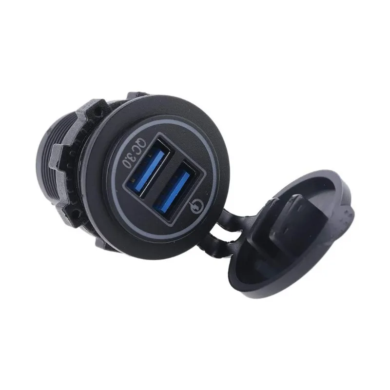 

Dual Halo LED Car Charger with Snapdragon Fast Charge, Glow Effect Charger for Car and Motorcycle