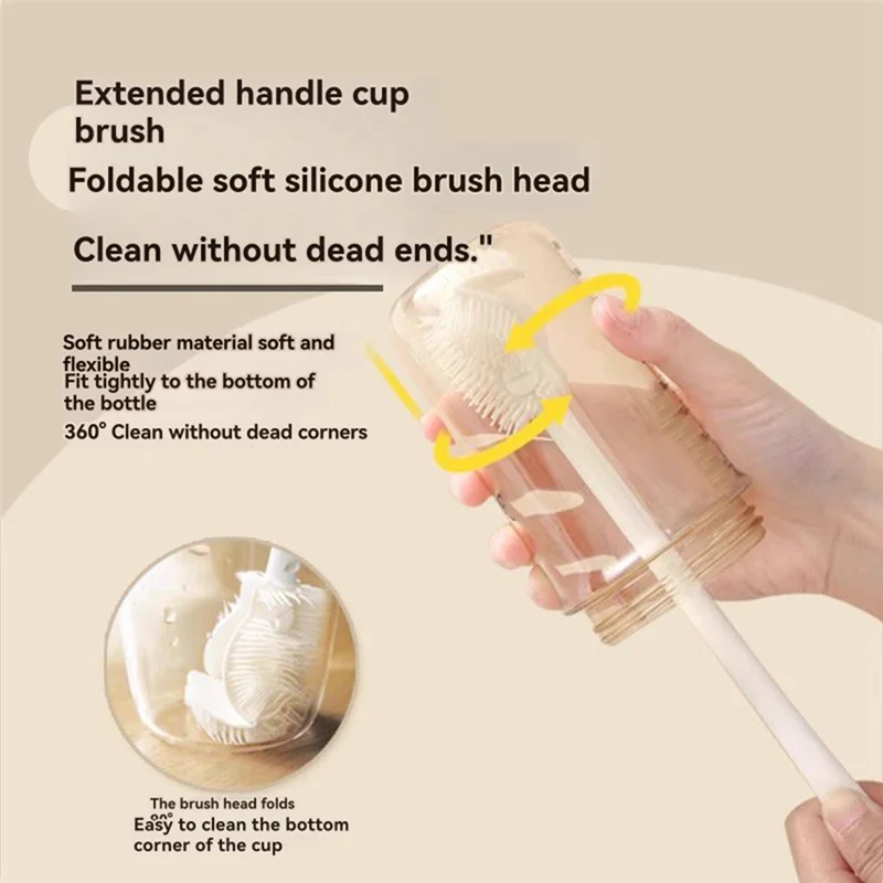 ABVG-Corner Cup Cleaning Brush Long-Handled Small Brush Water Cup Wall Breaker Crack Cleaning Brush Glass Cup Bottle Brush