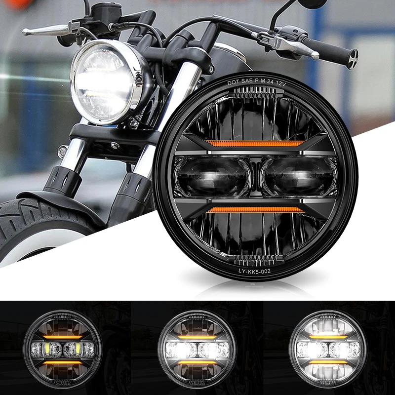 

5-3/4" 5.75 Inch Motorcycle LED Headlight Hi Low Beam DRL for Harley Triumph Rocket iii 3 Speed Triple Street Triple Thunde