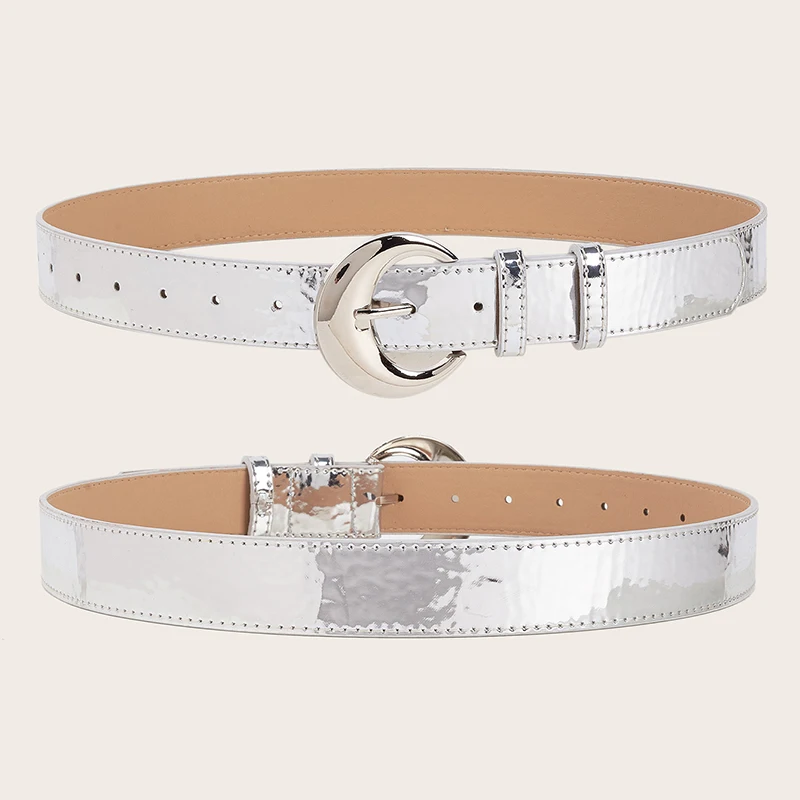 Ceinture en cuir miroir simple pour femmes et filles, ceinture rétro simple, ceinture polyvalente, ceinture de décoration de jeans, cadeaux élégants, mode