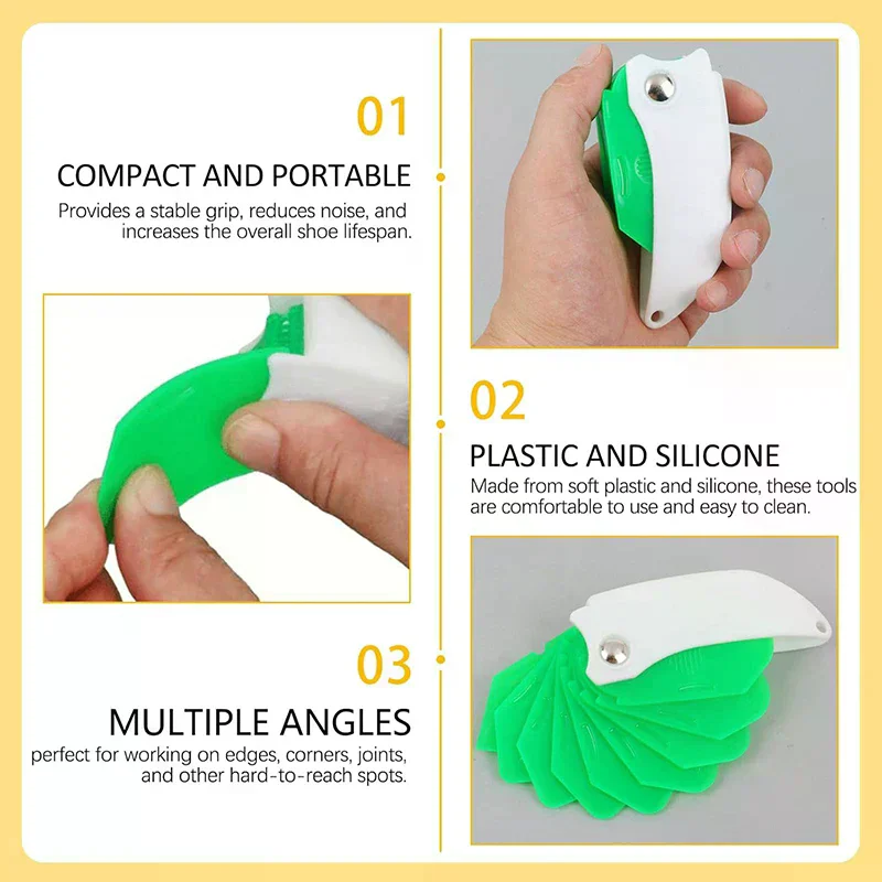 Glue Scraper 9-in-1 Multi-Function Glass Trimmer Sealant Applicator for Tile Window Grout Edge Removal