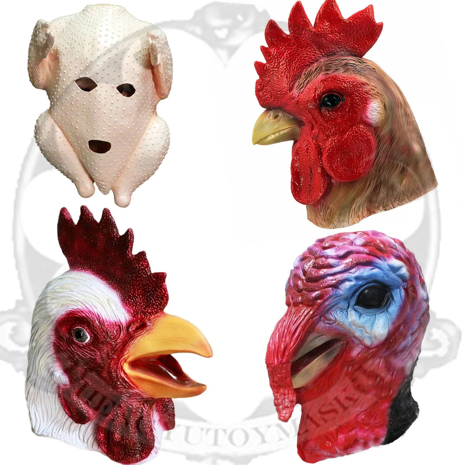 Goat Bear Animal Head Mask, Turkey Chicken, Halloween Costume, Latex, Super Bowl, Underdog, Dog, Party