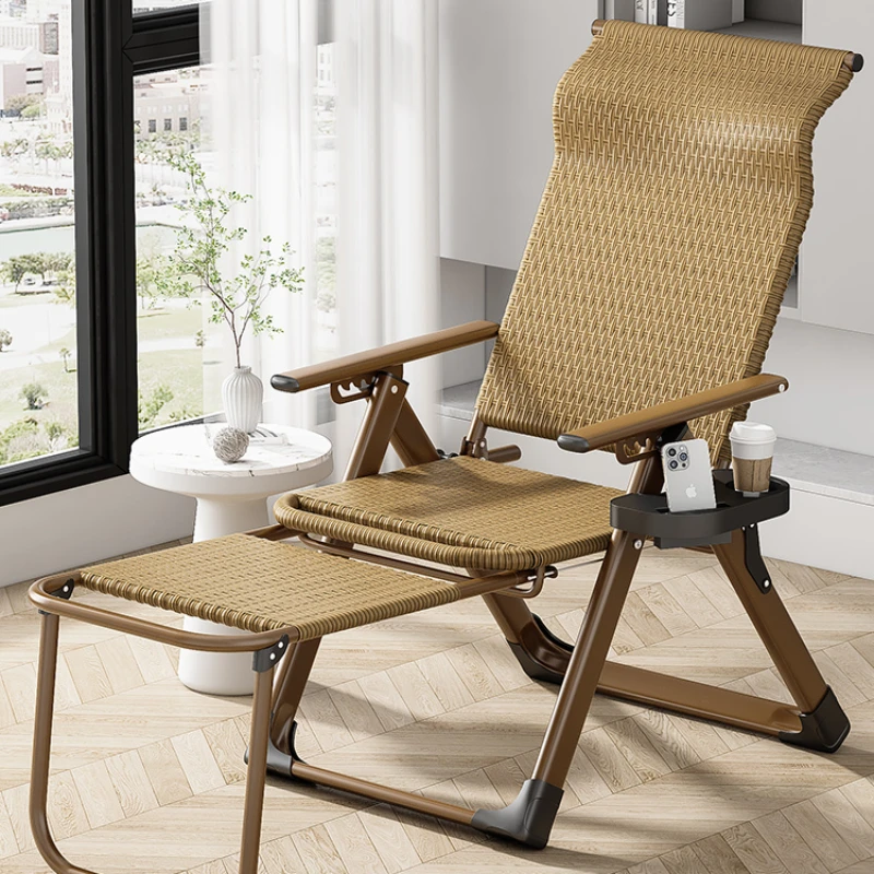 

Vine chair, lounge chair, folding lunch break balcony, home leisure and comfortable, elderly specific backrest, lunch bed,