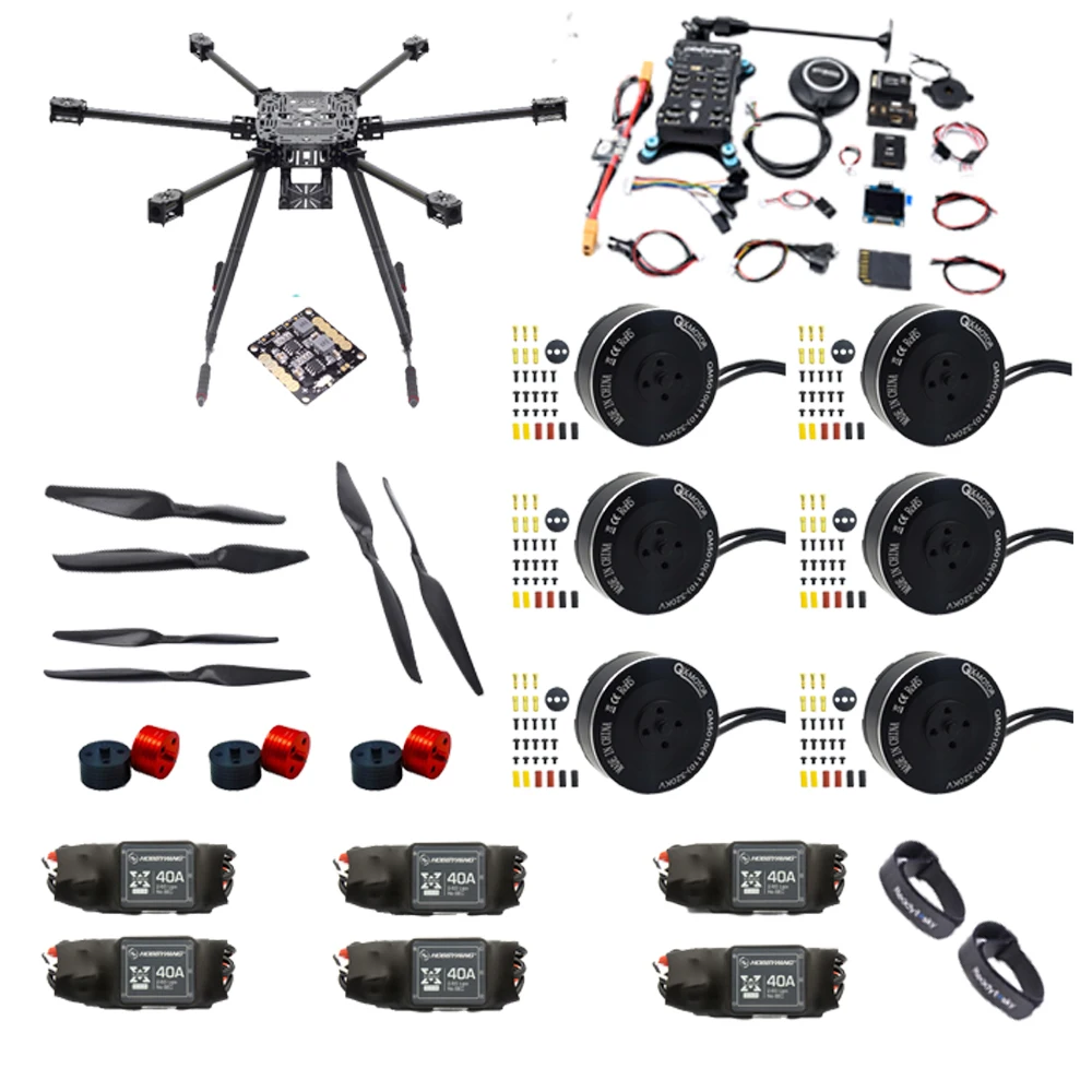 ZD850 Set X-Rotor 850mm Hexa-Rotor Full Carbon Fiber  Frame  5010 380KV Motor 40A ESC APM2.8 / Pixhawk 2.4.8 Flight Comtrol