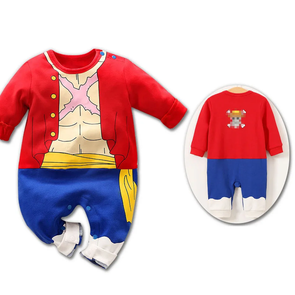 Newborn Halloween Costume Baby Boy Girl Clothes Infant Kids Anime Cosplay Kyuubi Akatsuki Luffy Romper Toddler Jumpsuit 0-18M