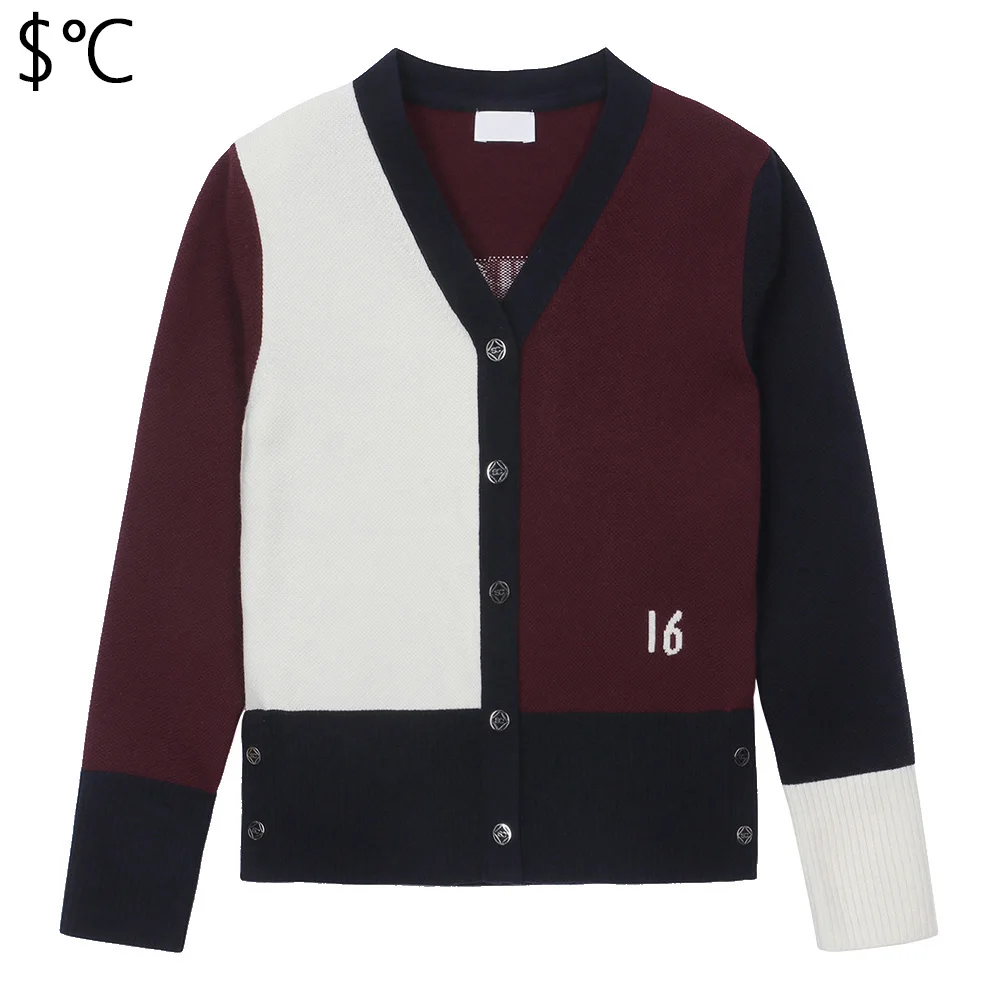 Women's Autumn Knitted Cardigan Versatile and Comfortable High Elastic Fabric Golf Sports Jacket New Style Luxury Design