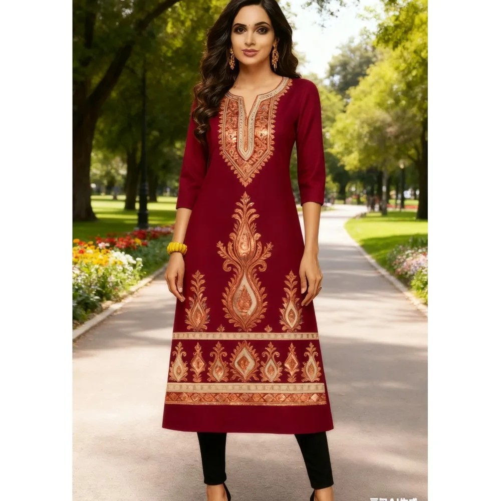 무슬림 쿠르트 캐주얼 패션 드레스 긴 소매 스트레이트 튜브 캐주얼 민족 꽃무늬 아바야 여성 무슬림 드레스 공작새 소매 아바야