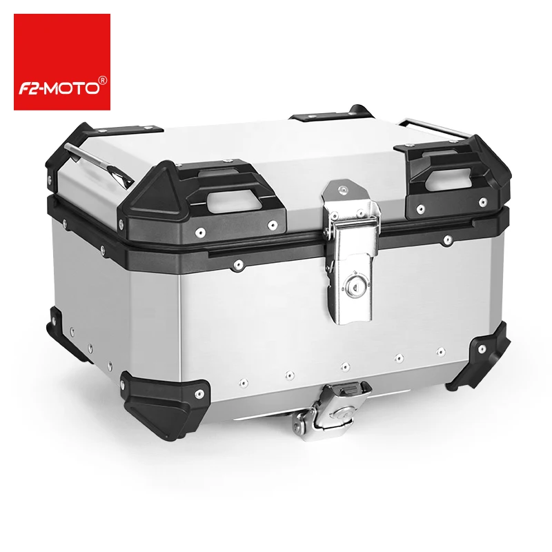 

Modification 35l Silver F2-moto Helmet Storage Box Universal Aluminum Case Alloy Tail Box Motorcycle Top Box