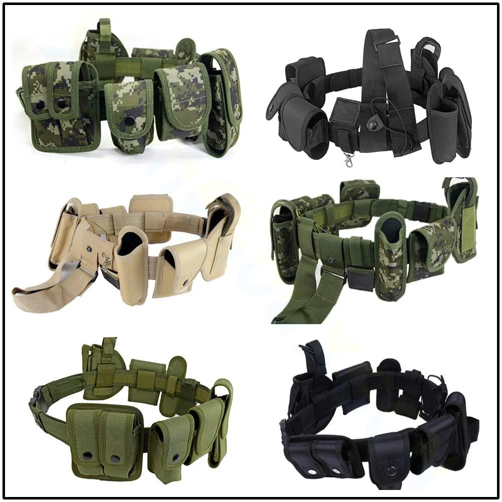 Outdoor Tactical Belt Set Police Security Guard Modular Equipment Multi-pockets Hip Pack Hunting Multifunctional Belt bag