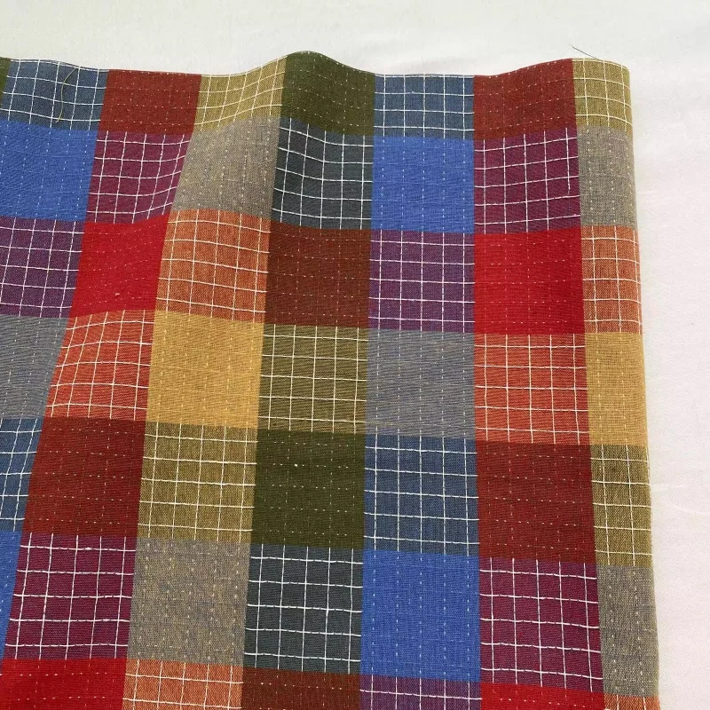 

ins style colored checkered fabric cotton clothing diy cloth fabric