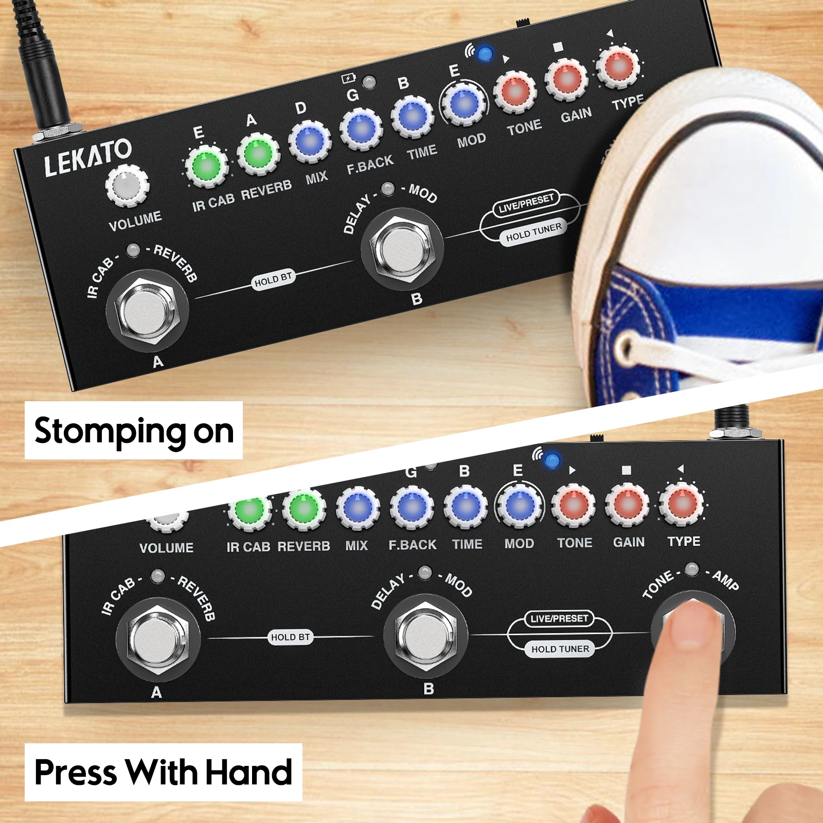 مكعب الطفل تأخير متعدد الآثار دواسة المعالج 8 IR خزائن محاكاة جوقة الغيتار تأثير pedalphase er ريفير فيبراتو