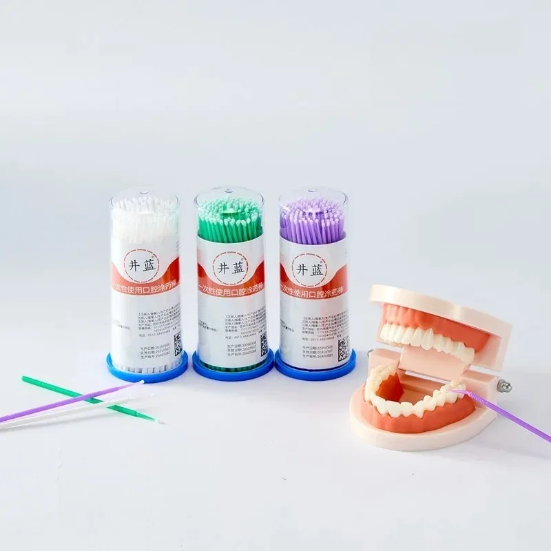 12 Bottles Dental Disposable Micro Brushes Applicators Dentist Materials Micro Brush Dentistry Extension Tools 100Pcs/Bottle