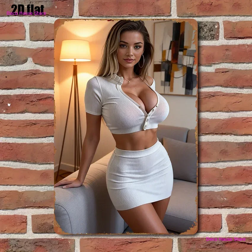 1pc Metal Sign Featuring a Fashionable Woman'S Outfit Design, Iron Art Wall Decor with Pre-Drilled Holes for Easy Hanging 2026