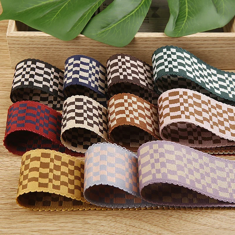 

kewgarden Plaid Ribbon 25mm 40mm 1" 1.5" DIY Make Bowknots Hair Accessories Material Handmade Crafts Sew Gift Packing 10 Yards