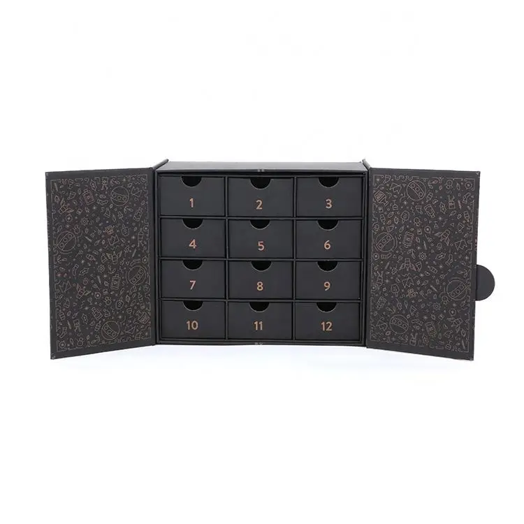 Customized query2023 Christmas Gift Calendar Box 12 Days Jewelry Calendar Gift Box Gem Stone Countdown Box