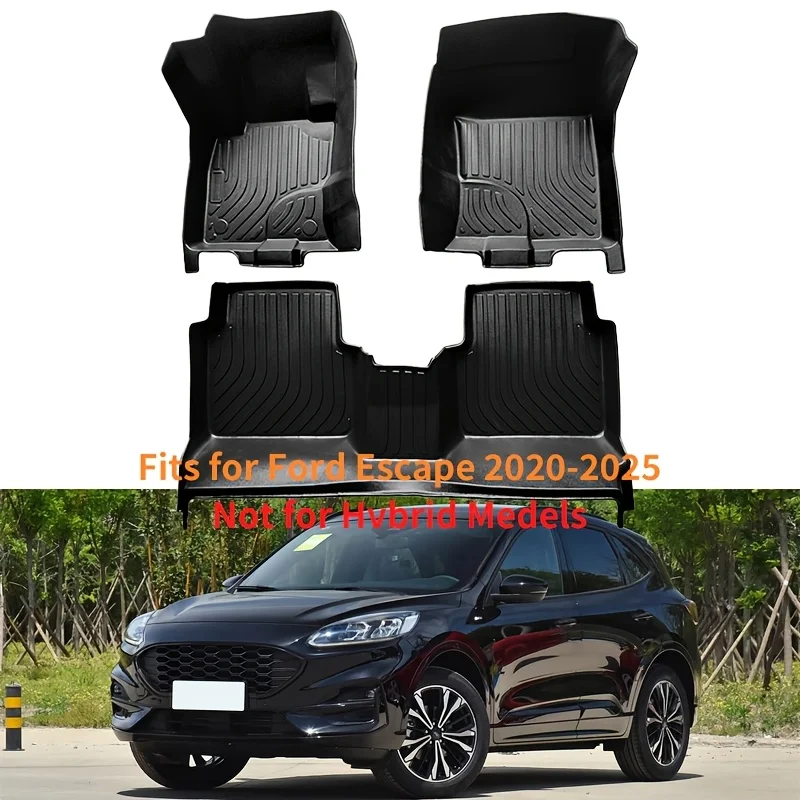 Gasoline Models solely 3D Raised Edges TPE Car Floor Mats for Ford Escape/Kuga 2020-2025,Anti-Slip Backing Wear Resistant Liners