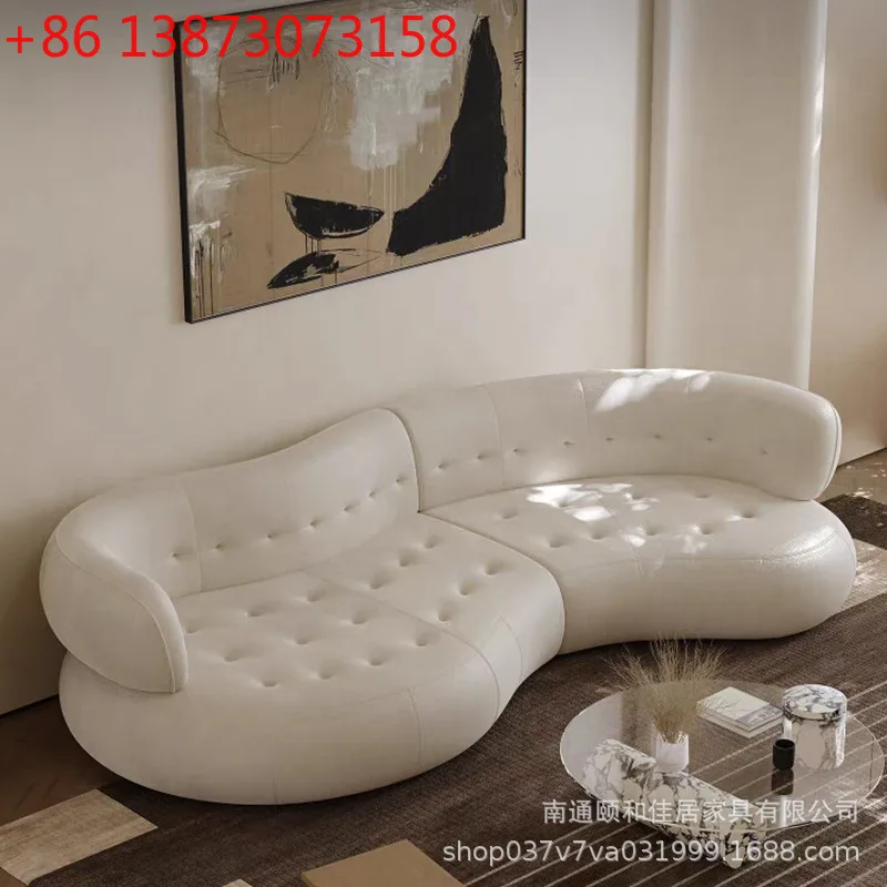 

Современный итальянский легкий роскошный диван специальной формы, дуговой дизайн, диван из матовой кожи для гостиной