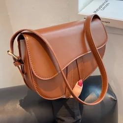 Fashion Saddle Bag New Small Shoulder Bags Women 2023 High Quality Solid PU Leather Crossbody Female Luxury Messenger Bag BM107