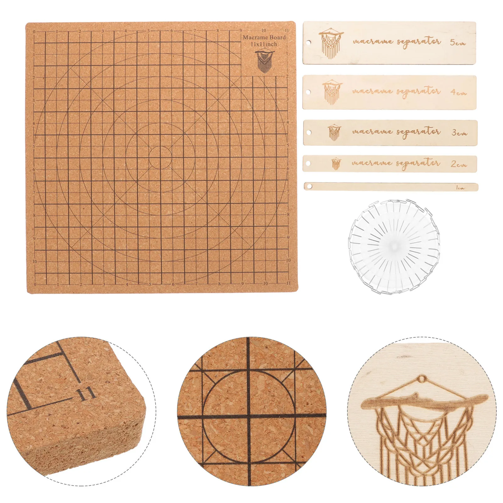 

1 set 1 Set Of Macrame Board For Woven Crafts Cork Board With Grid Reusable Lightweight Tool For Knotting Bracelet Necklace Diy