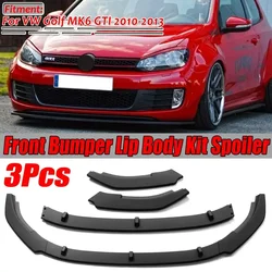 3x Samochodowy przedni zderzak z dyfuzorem do VW Do Volkswagen Golf 6 MK6 GTI GTD 2010-2013 Przedni zderzak z rozdzielaczem warg Body Kit