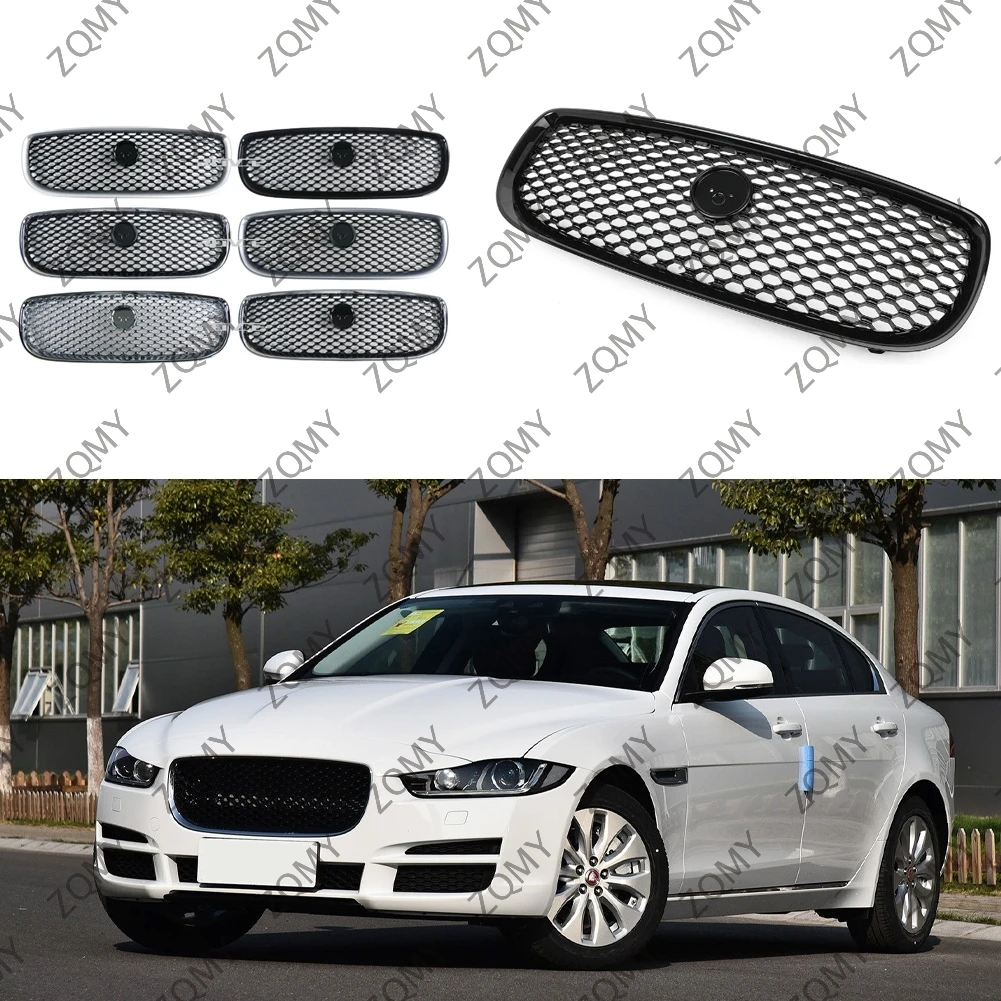 

W/LOGO Car Front Centre Grill Racing Upper Mesh Grille with emblem For Jaguar XE XEL 2015 2016 2017 2018 ABS Plastic