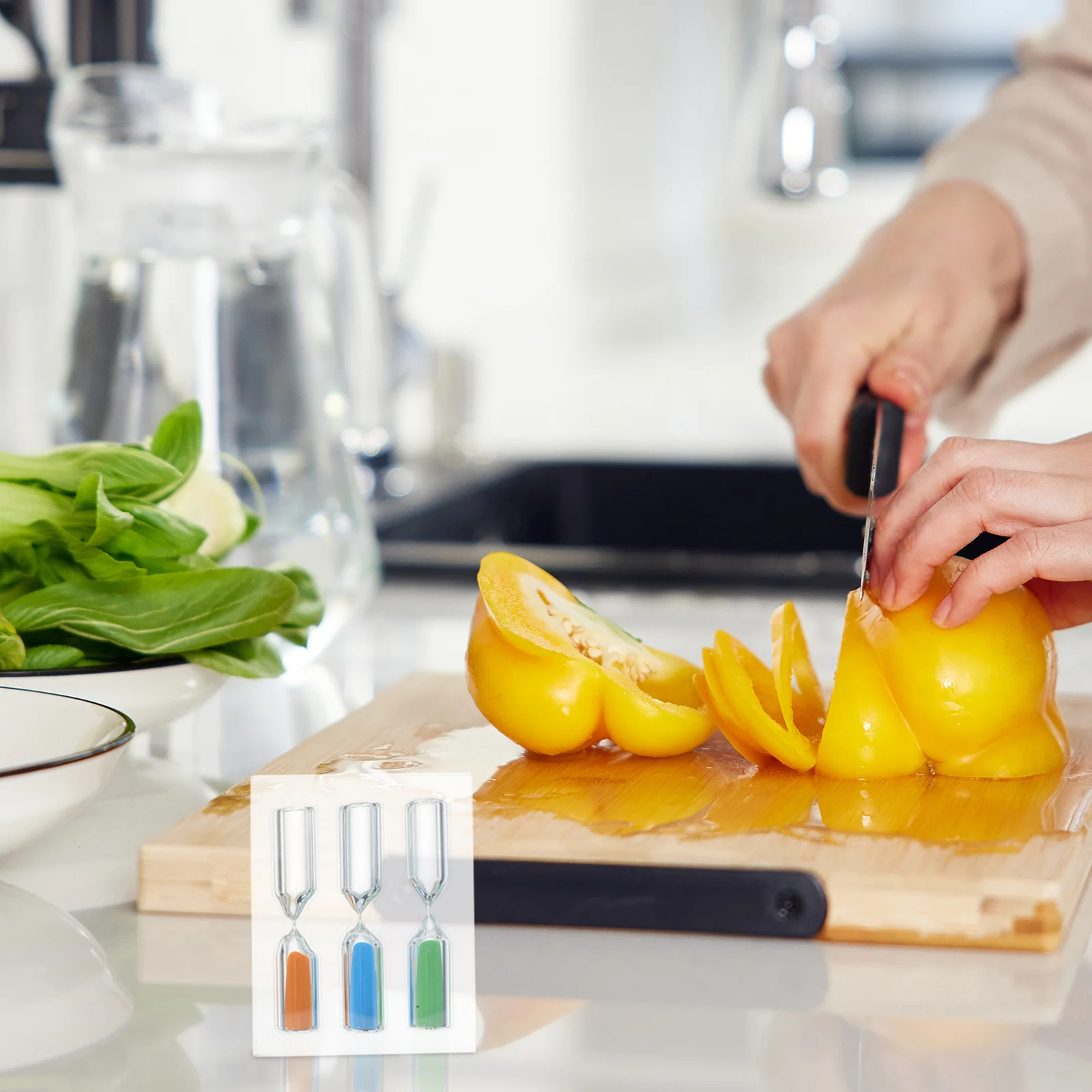 

3 in 1 Transparent Acrylic Sand Timer Colorful 3 4 5 Minutes Hourglass for Kitchen Office Home Baking and Games