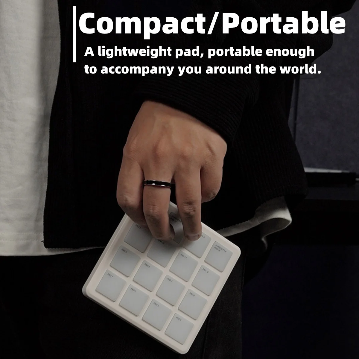 وسادات تحكم MIDI لاسلكية M-VAVE SMC-PAD، وحدة تحكم MIDI محمولة ببطارية قابلة لإعادة الشحن مع 16 وسادات طبل MPC للمبتدئين
