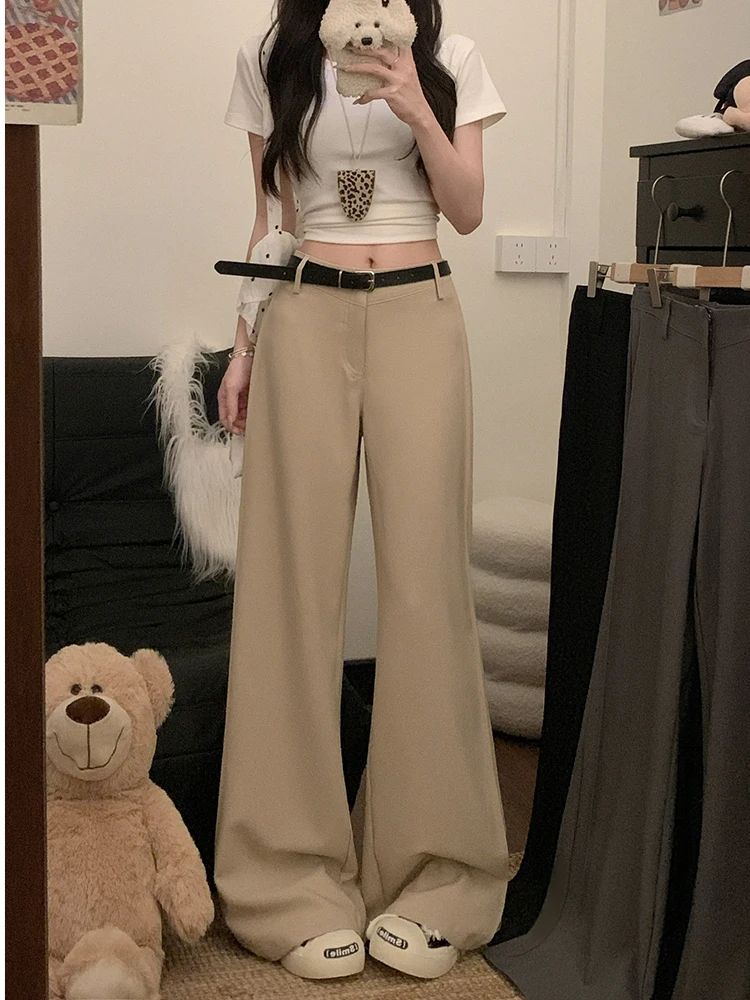 

Spring 2026 Women's Casual High Waist Wide Leg Pants Straight Cut Loose Fit Slimming Design Versatile Simple Style