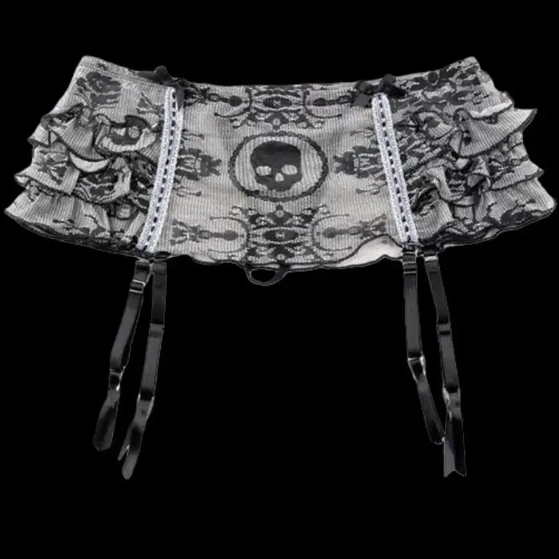 Y2K Short Skirts Women Hip Hop Punk Skull Printed Bow Skirts Streetwear Graphic EMO Girl Summer Gothic Vintage Retro Sexy Skirts