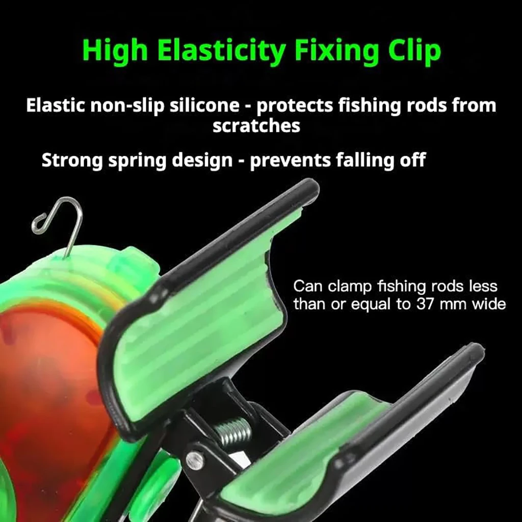 Fishing Bite Alarm with LED Flash, 2/4 Pack Sensitive Electronic Alert, Metal Clip for Rod, Portable Night Fishing Accessories