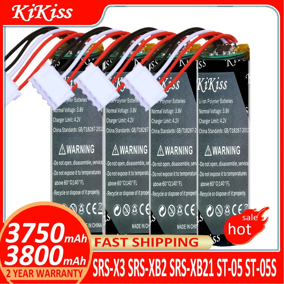 KiKiss Battery for Sony SRS-X3 SRS-XB2 SRS-XB21 ST-05 ST-05S Bluetooth speaker Batterij + Track NO