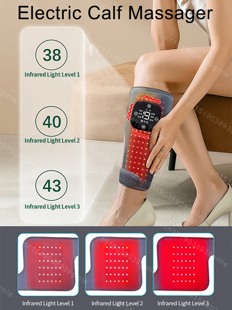 

Electric Calf Massager Red Light Therapy for Blood Circulation Relax Calf Muscle Relieve Fatigue Vibration Leg Massage